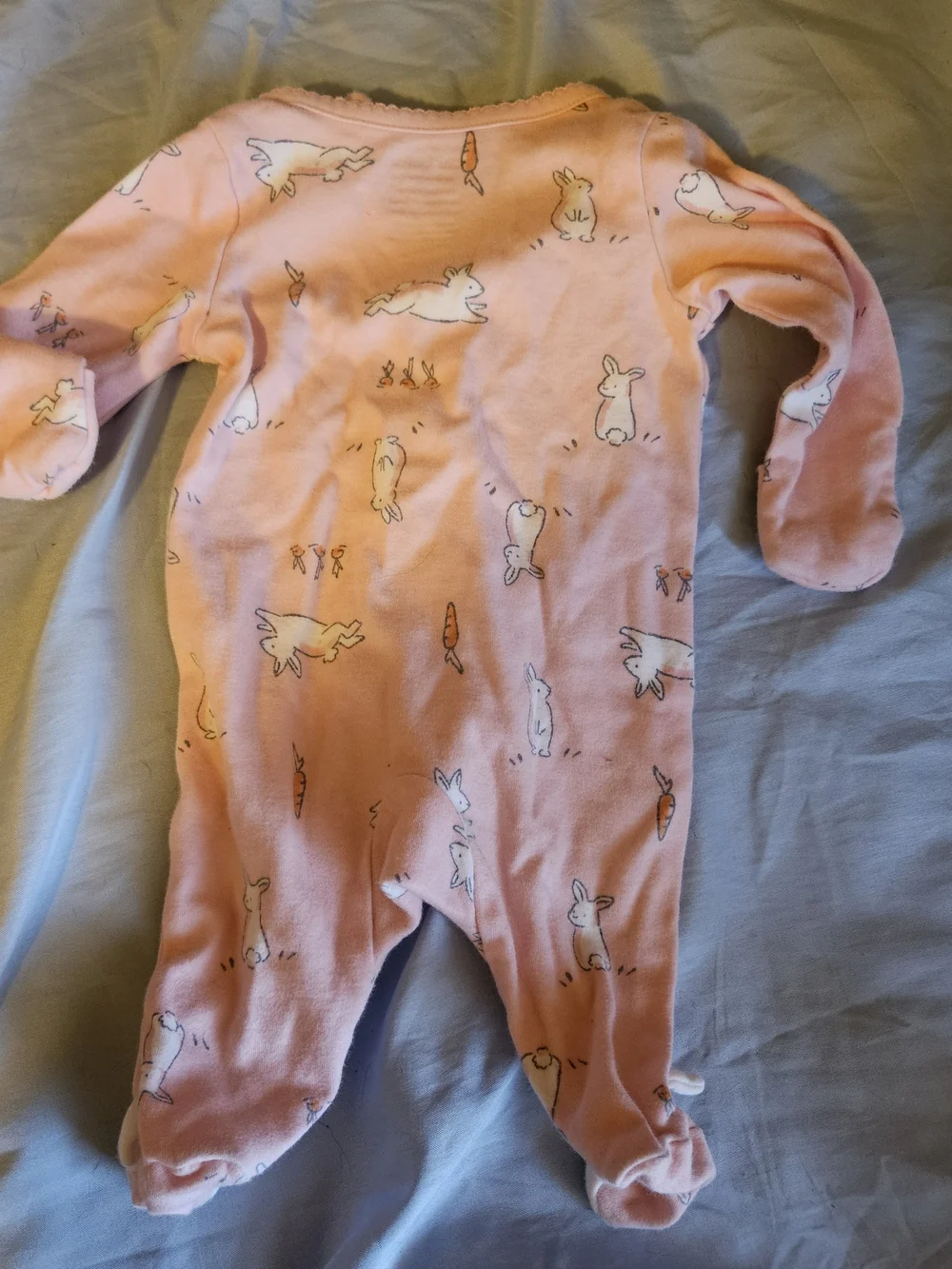 Carter's Pink Bunny & Carrot Footed One-Piece